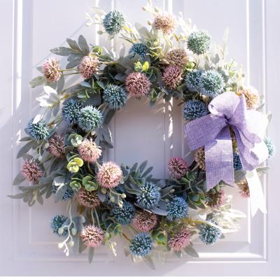 China Artificial Christmas Decoration Onion Ball Wreath Flower Wreath For Front Entrance Wall Ornament for sale