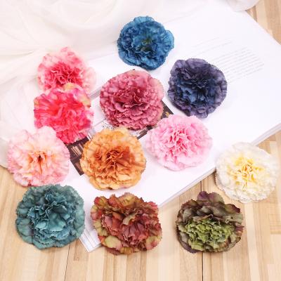 China Artificial Flower Head Hand Made Preserved Silk Carnation Flower Decoration Hot Sale For Mother's Day for sale