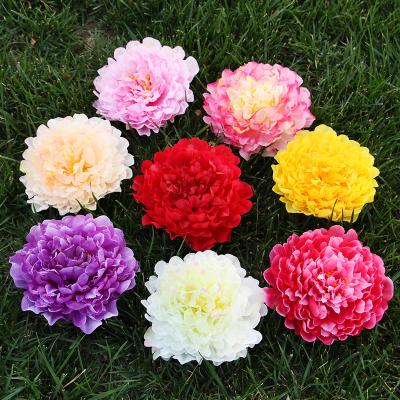 China Wholesale 18CM Artificial Silk Flower Peony Head Artificial Flower Head Wedding Decoration Large For Wedding Decor for sale