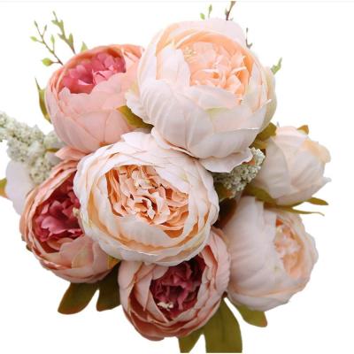 China Hot Sell European Artificial Silk Home Flower Peony Wholesale Decoration Silk Flower For Home Decor for sale