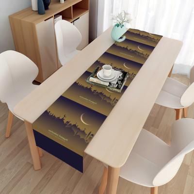 China Luxury Muslim Rectangle EID Mubarak Knitting Table Runner Party Ramadan Table Runners Table Cloths Family Dinner Decoration Cloth for sale