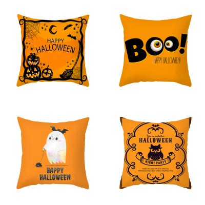 China Farmhouse Anti-Static Cute Decor Trick Or Treat Cushion Cover Trick Or Treat Halloween Cove Pillow Cartoon Halloween Fall Home Throw Blankets for sale