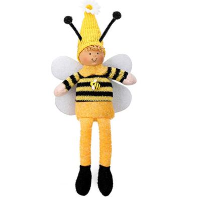 China 2022 Lovely New Arrival Creative Long Legs Bee Elf Knitted Gnomes Figure Bee Garden Decor Animated Plush Toy Bee for sale