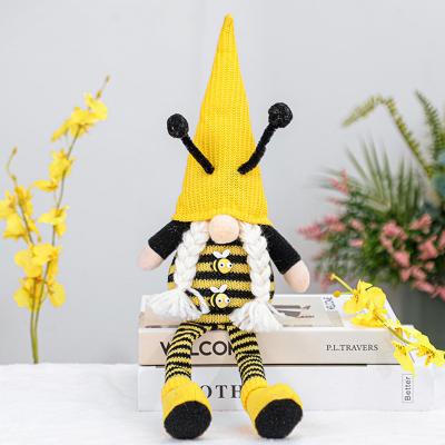 China Honey Bumble Bee Gnome Lovely Family Ornament Plush Seasonal Gnome Holiday Decoration Gnome Yellow Cloth Plush Doll For Home for sale