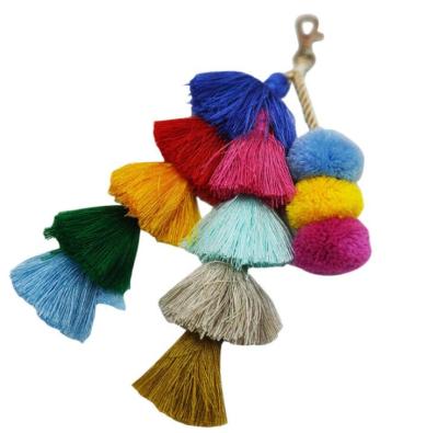 China Decoration Key Chain Bohemia Tassel Key Chain Pom Pom Pom Pom for sale