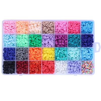 China 28 Grids Acrylic 6mm 28 Color Plastic Clay Beads Bracelets Necklace Earring DIY Craft Kit Pendant For DIY Gift Kits Jewelry Making for sale