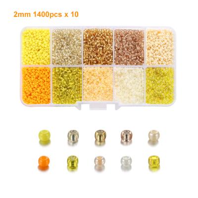 China Seed Glass Beads For Jewelry Making Box Set Orange Color Seed Glass Beads Charm Crystal Spacer Glass Beads For Jewelry Making Rings DIY Handmade Accessories for sale