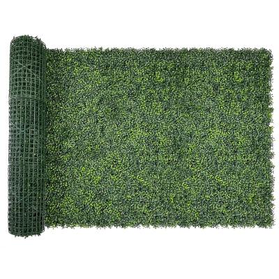 China Linwoo 50*50Cm Decor 12Pcs/Box Outdoor Indoor&Outdoor Faux Boxwood Grass Panel Decoration 4 Layers Artificial Green Grass Yellow Wall for sale