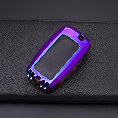 China No-screw factory direct new fashion design metal leather with TPU protective car key case for Changan for sale