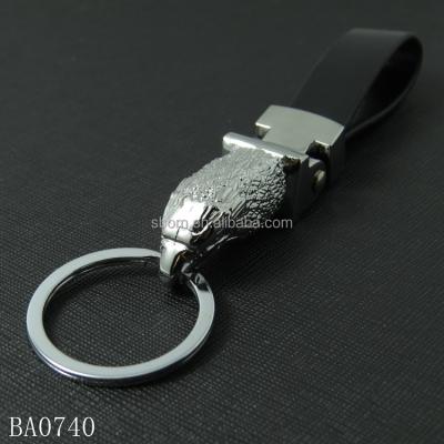 China Metal Eagle Head Shape Leather Fashion Keychain Key Holder For Business Man for sale