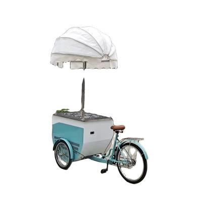 China AC/DC Hotels Electric Mobile Ice Cream Tricycle Food Cart Coffee Tricycle for sale