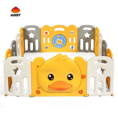 China New Cute Yellow Hot Sale Style Playpen For Dogs Indoor Plastic Foldable Baby Safety Fence for sale