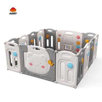 China Cute Kids Furniture ABST Children Place Folding Travel Hutch Cradle Safety Quality Kids Baby Indoor Plastic Playpen Fenc for sale