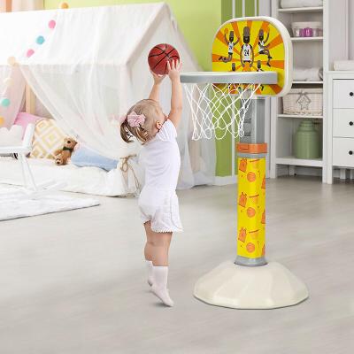 China PE Baby Popular Adjustable Stable Indoor Plastic Kids Portable Basketball Hoop Stand for sale