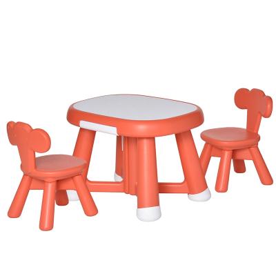 China Customizable Cute Minimalist ABST Safety 2 in 1 Plastic Indoor Baby Furniture Kids Chair and Table Set for sale