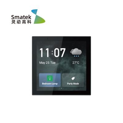 China Touch Panel Smatek In-Wall Ignition Control Central Touch Panel Kit With Zigbee Hub Gateway 4 Inch Multi Touch Screen for sale