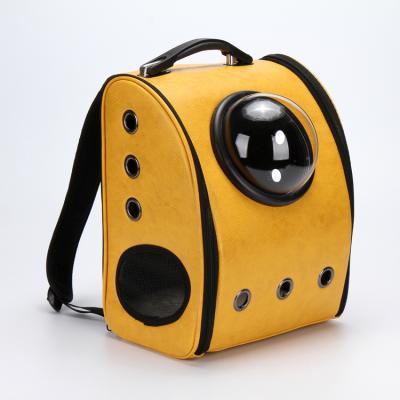 China Custom Portable Transparent Pet Double Shoulder Capsule Space Bag Carrier Outdoor Chambers Stored Cat Backpack for sale