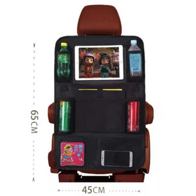 China Convenient Car Back Seat Organizer Bag With Transparent IPAD Bag for sale