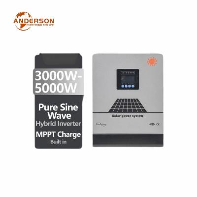 China Anderson New 3000w 5000w off grid power inverter 3kw 5kw off grid solar power hybrid inverters for home MPPT solar inverter 439*320*128mm for sale