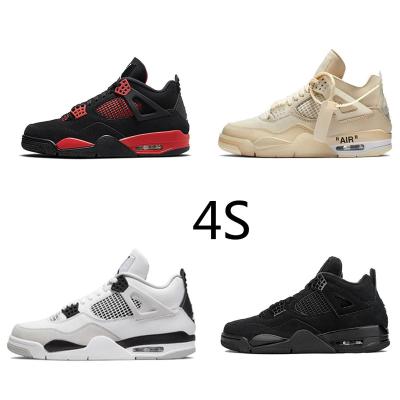 China Newest Cushioning Basketball Shoes High Quality 4 4s Women Og aj Retro Thunder Red Mens Fashion Sneakers Shoes For Men for sale