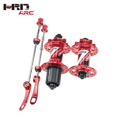 China Manufacturer Aluminum Black MT-009F/R Ratchet J Bend 32 Holes Mountain Bike Hub Disc Brake Bicycle Mtb Hub Red Super Loud for sale