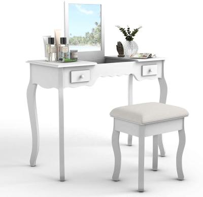 China (Other) New Design Home Furniture Adjustable Dressing Makeup Table with Mirror and Stool for sale