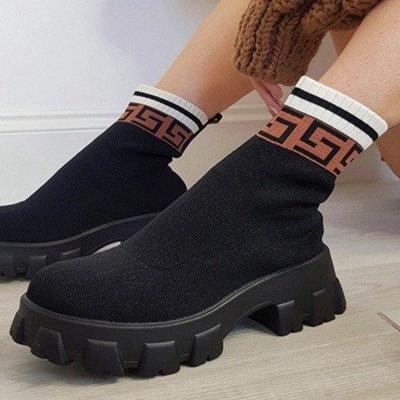 China Factory Promotion Girls Thigh High Flat Sock Flat Girls Christmas Shoes Winter Women Boots for sale