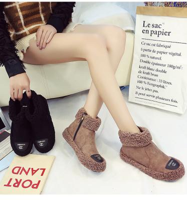 China Fashion trend winter hair suede upper shoes high top women's artificial upper sports shoes for sale