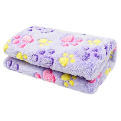 China High Quality Pet Blanket Coral Fleece Breathable Cute Paw Mat Warm Pattern And Cozy Blanket For Dogs Cat And Pet Supplies for sale