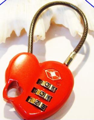 China 3 Digits TSA Combination Padlock Heart Shape Lock TSA-565 for sale