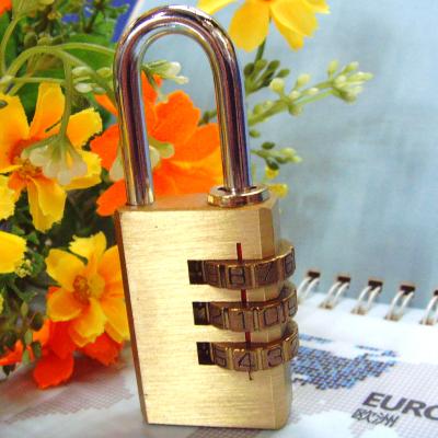 China 3 Digits Brass Combination Padlock Brass Lock CR-04B for sale