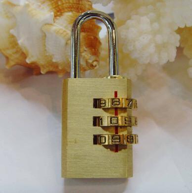 China 3 Digits Brass Combination Padlock Brass Lock CR-04E for sale