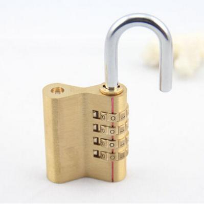 China 4 Digits Brass Combination Padlock Concave Style Brass Lock CR-04H for sale