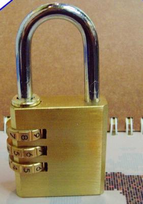 China 3 Digits Brass Combination Padlock Heavy Duty Brass Lock CR-04X for sale