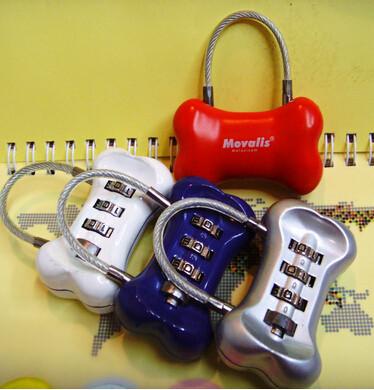 China 3 digit Combination Padlock Bone Shape coded Lock Password Padlocks CR-016 for sale