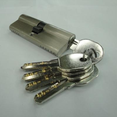 China 80mm(40*40) Euro Profile Double Brass Cylinder with 5 brass computer keys SN color for sale