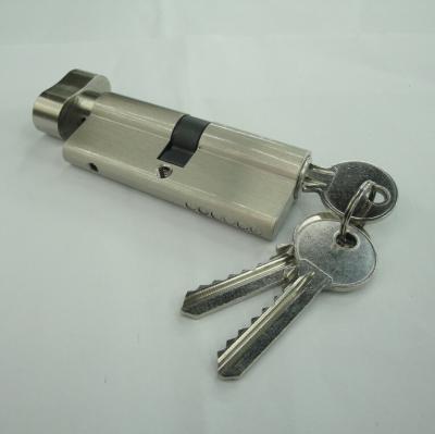 China 75mm Euro Profile Single Brass Cylinder with 3 brass normal keys  SN color for sale