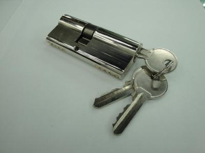 China 70mm(30*40) Double Zinc Cylinder with 3 iron normal keys Surface finish Bright nickle for sale