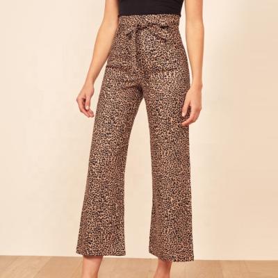 China 2019 OEM Design Anti-Static Fashion Leopard Printed Women Loose Casual Pants for sale