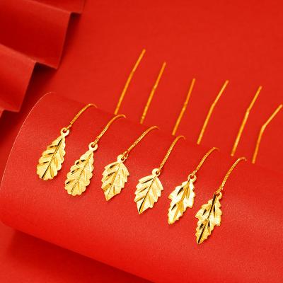 China 2021 Custom Factory Fashion Leaf Earrings 24k Gold Plated Wild Wholesale FASHIONABLE Woman Wedding Party Earrings 2021 for sale