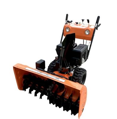 China Electric Cleanging Gasoline Snow Sweeper Snow Thrower Rise Production Machines Large Capacity Revolving Handle Fuel Tank for sale