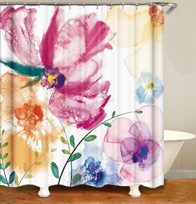 China Sustainable i@home Bath Flower Shower Curtain Hangs Polyester Bath Curtain for sale