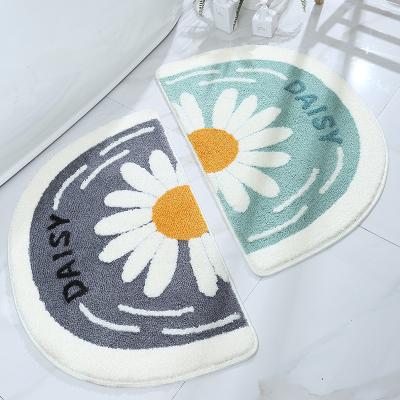 China i@home Daisy Design Designer Round Non Slip Bathroom Bath Mats Thick Stocked Plush Blankets For Shower for sale