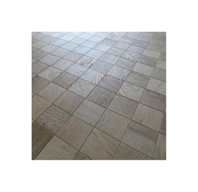 China Rustic Natural Lacquered European Engineered Oak Mosaic Parquet Flooring for sale