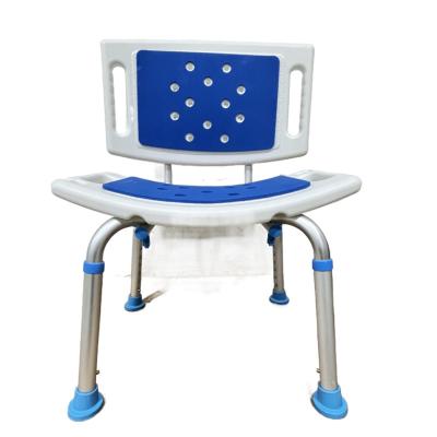 China Aluminum Alloy Bathroom Safety Products Shower Chair Bath Seat With Back And 5 Mm Thickness Cushion Hot Pad for sale