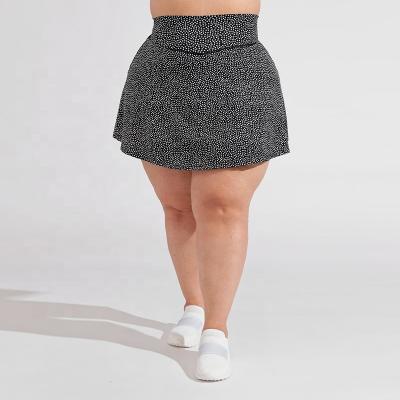 China SKIRTS Customized High Waist Recycled Activewear Side Pockets Black Dot Printed Mini Pleated Skirt Women Plus Size Tennis Skort for sale