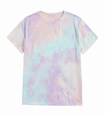 China New Fashion Cotton Short Sleeve Custom Tie Dye Crop Tops T Shirt Women Tie Dye Shirt Free Or Customized for sale