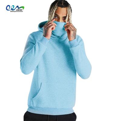 China Plain Printing Pullover Sweatshirt Anti-pilling Full Zipper With Face Cover Masked Hoodies For Men for sale