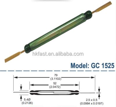 China Comus GC1525 general purpose tubular magnetic reed sensor switch dry contact switch/reed switch 250v SPST for sale