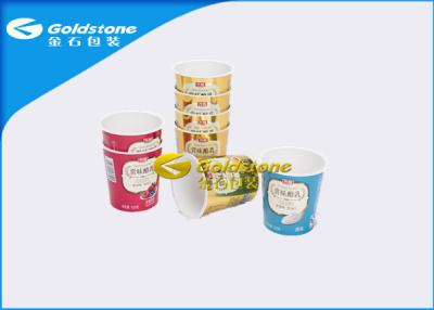 China High Level Cardboard Paper Plastic Ice Cream Cups With Two - Sides Multi Colored for sale